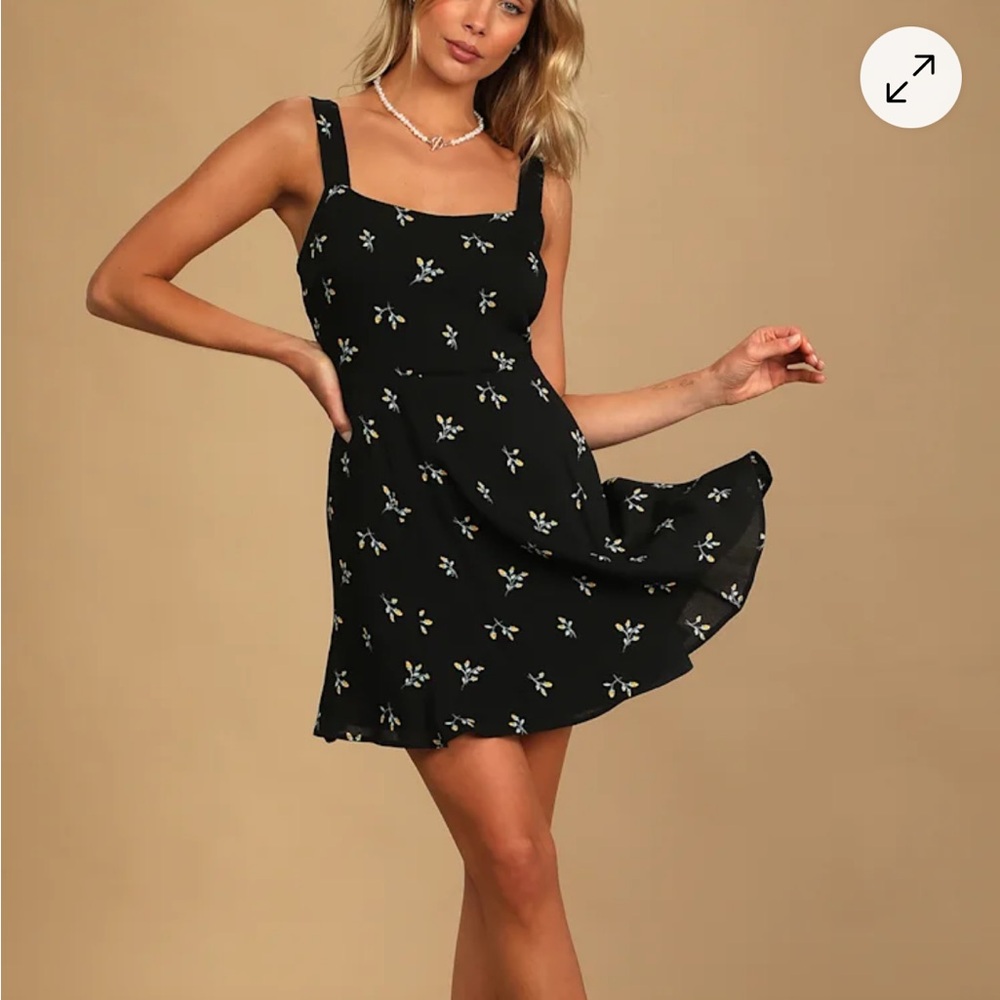 Lulu's First Pick Forever Black Floral Print Mini Dress